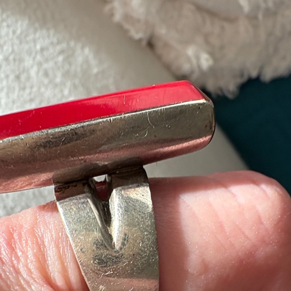 Bold Red Carnelian Rectangular Ring - image 4